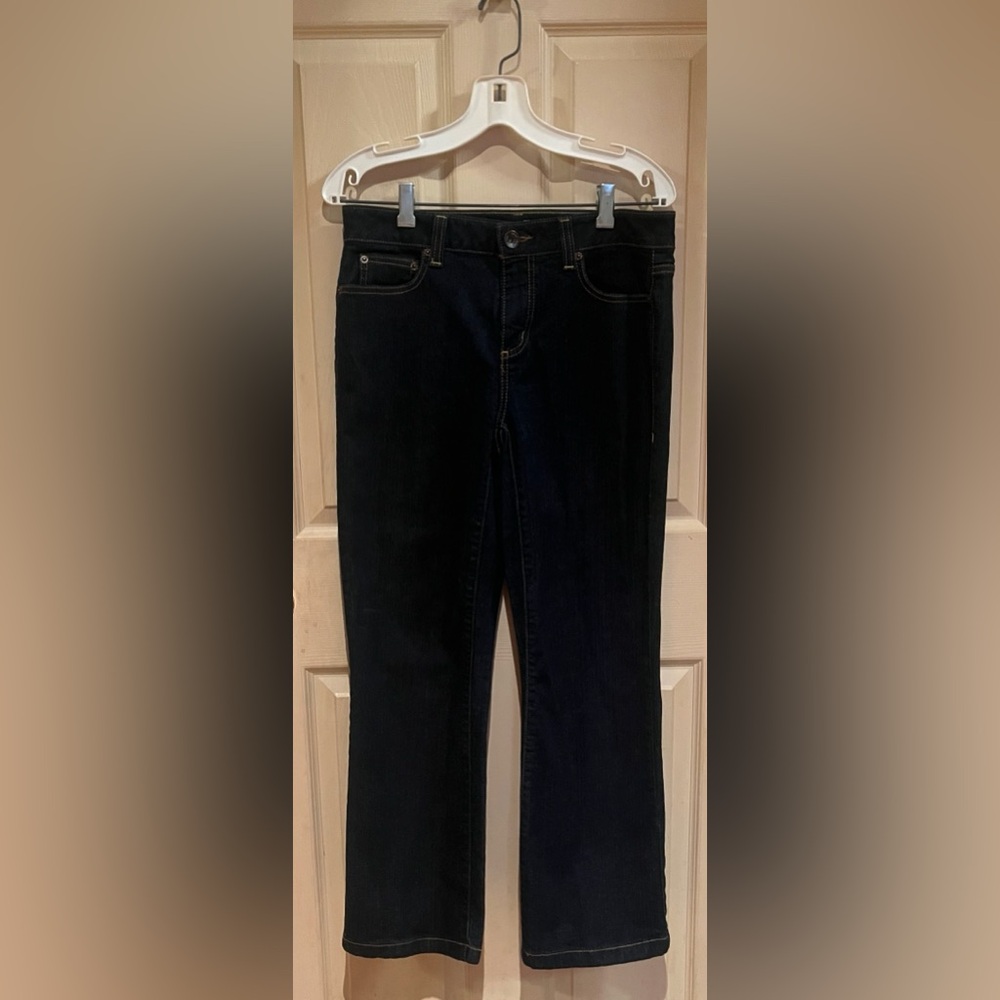 DKNY Women's Straight Leg Jeans - Dark Blue Size 8